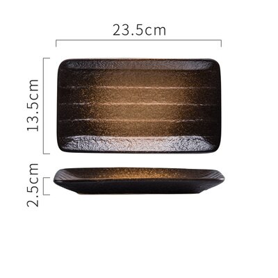 Eecamail japansk stil keramisk servise sushi tallerken tallerken sashimi tallerken brød tallerken lang tallerken kald tallerken: Stil d stor