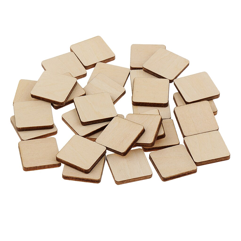 43 stykker firkantet mdf uferdig treverk stykker blank plakett for diy håndverk modellbygning gravering maleri 20/60/100mm