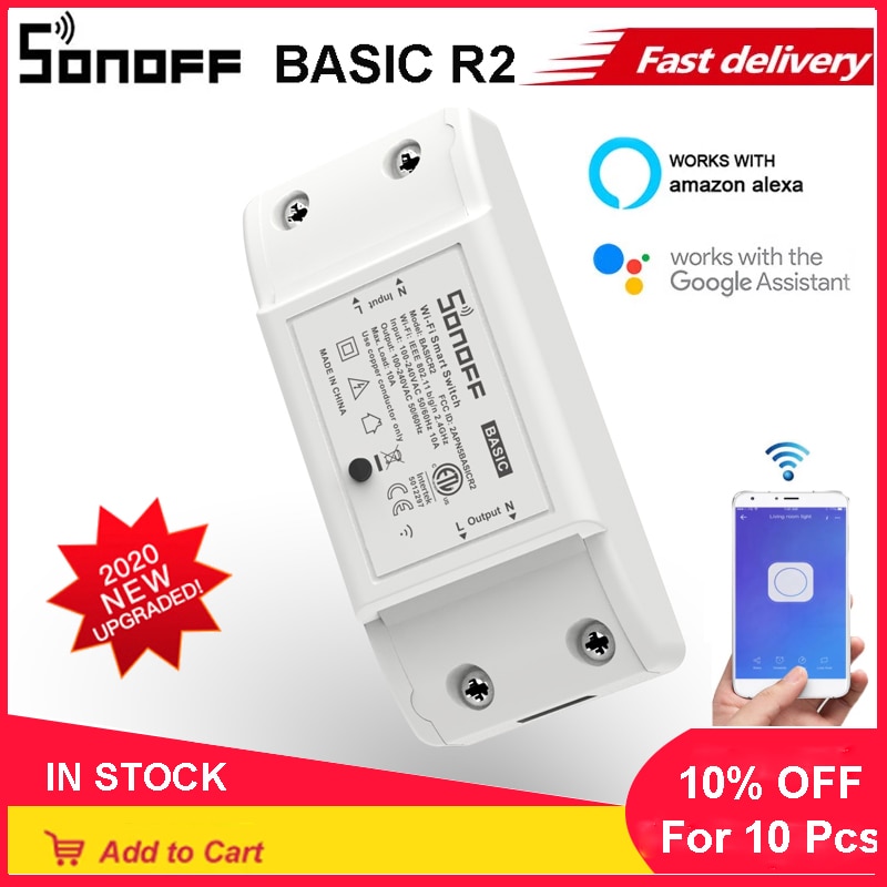 Sonoff Basic R2 Wifi DIY Smart Wireless Remote Swi... – Vicedeal