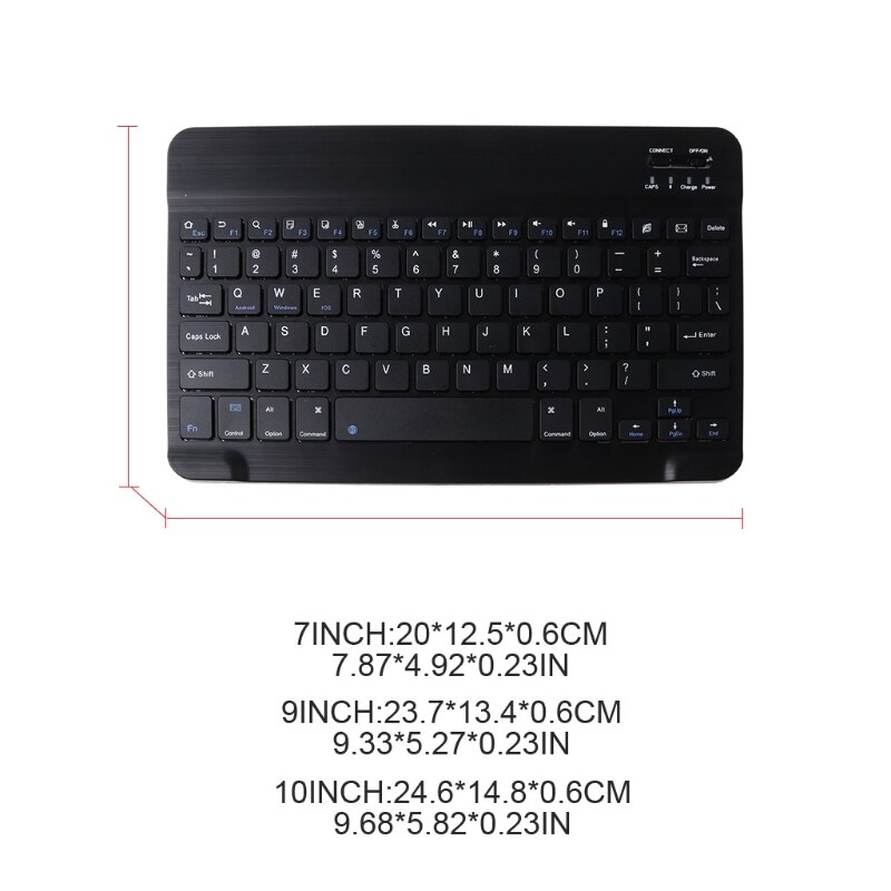 7/9/10 Inch Draadloze Bluetooth Lichtgewicht Oplaadbare Toetsenbord Mobiel Tablet Toetsenbord Draagbare Reizen Toetsenbord