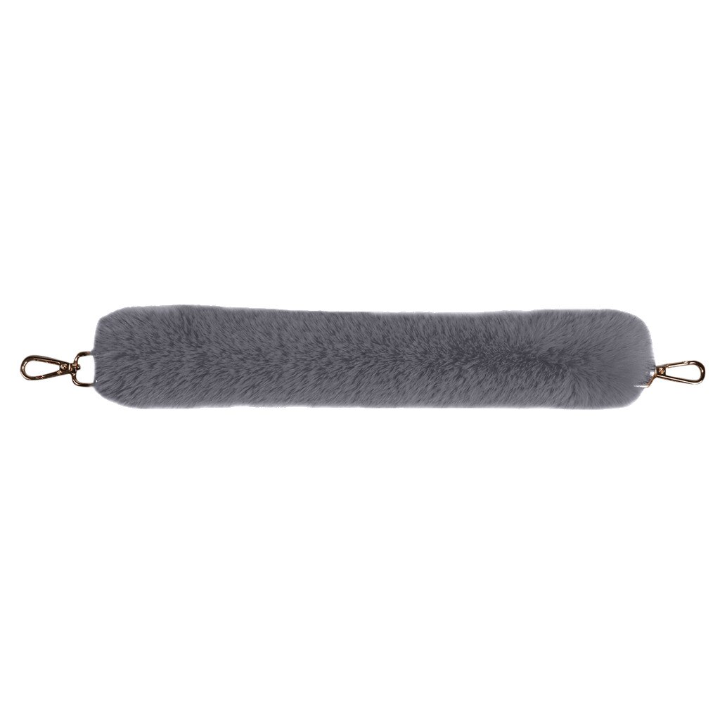Vervanging Vrouwen Pluche Tas Riem Schouder Handtas Riem Riem Faux Fur Tas Riemen Accessoires Handtas Pluche Decoratieve Ketting: Donkergrijs