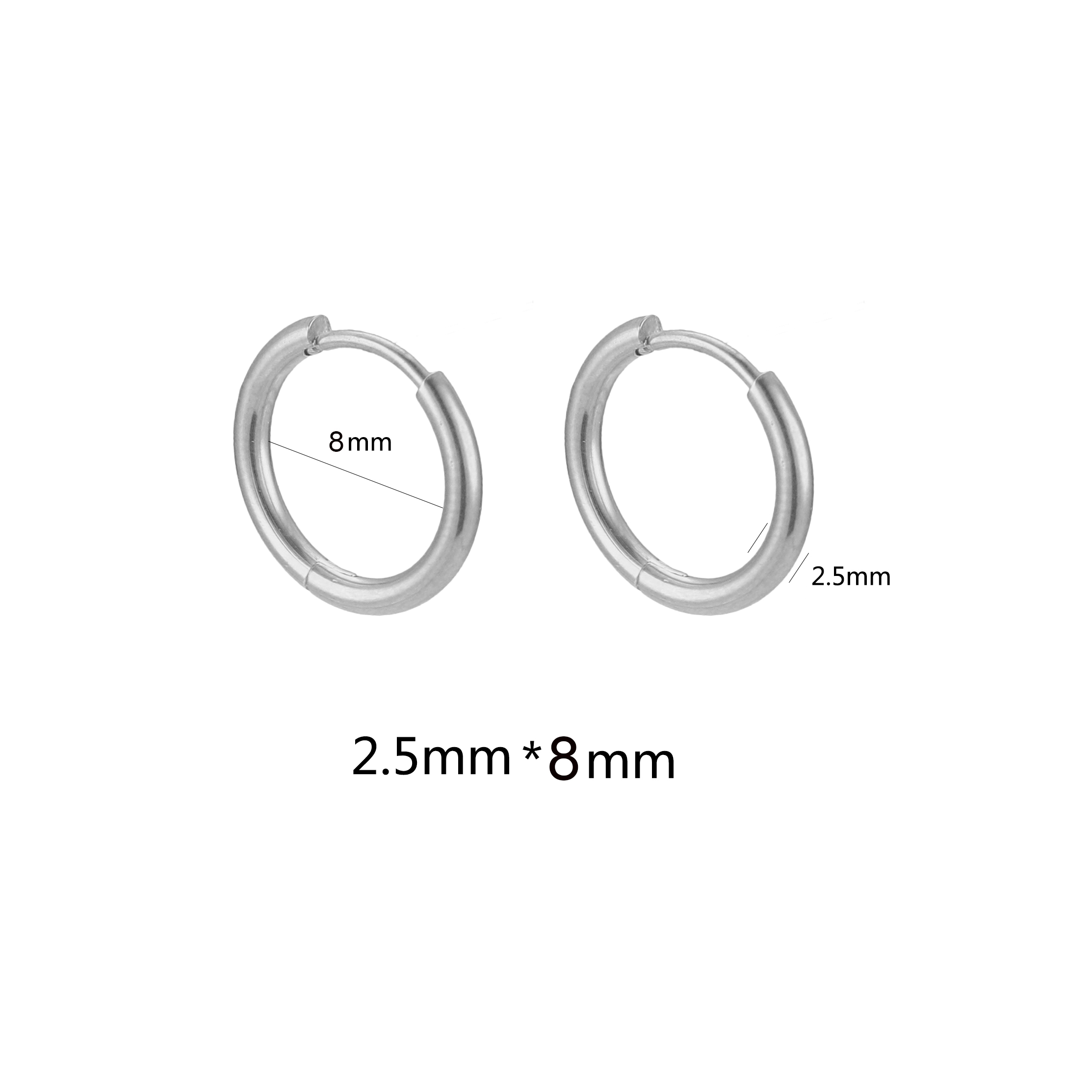Petites boucles d'oreilles en acier inoxydable pour femmes et hommes, 10 pièces, bijoux à la , , connecteur, accessoires de fabrication de bijoux à faire soi-même