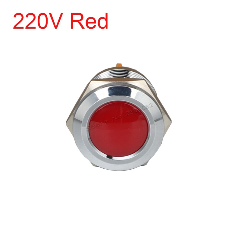 19mm Metal Indicator light LED Signal Lamp Warning light Car Boat Pilot Panel Signal Light 6V 12V 24V 220V 110V RGBYW Waterproof: 220v Red