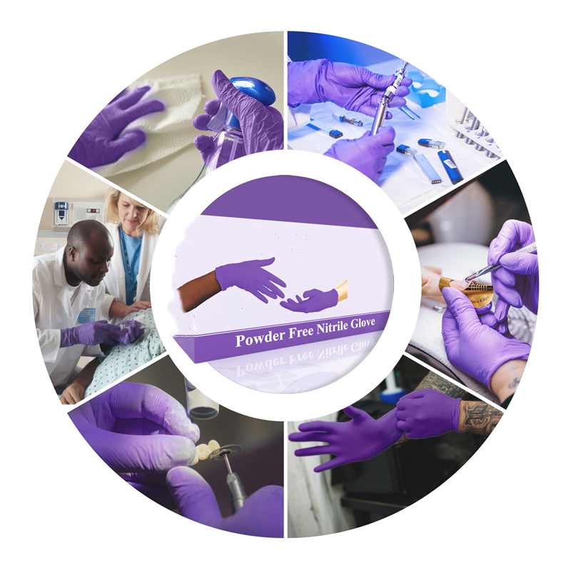 50/100 pezzi guanti monouso in nitrile guanti viola impermeabili senza polvere guanti da lavoro antiscivolo per cucina/lavaggio/pulizia