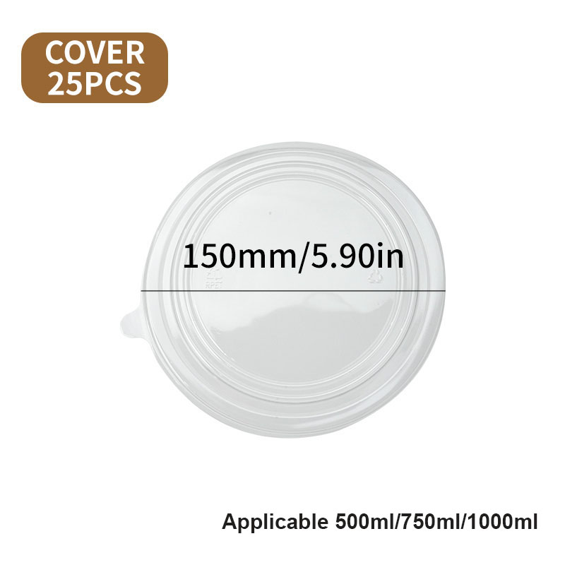 Cuencos de papel Kraft desechables, fiambrera Bento para llevar, cajas de comida con tapas, sopa, fideos, ensalada, contenedor de alimentos desechable, 25 uds.: Morado