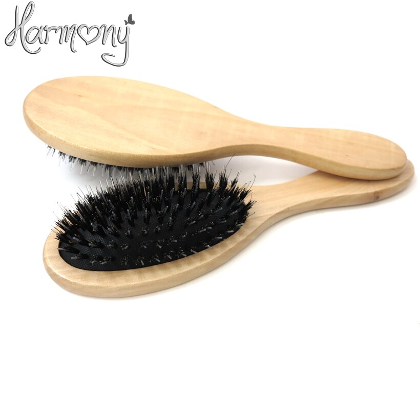Cepillo de pelo antiestático, peine de remo, escova de pelo, brosse a cheveur, cepillo de cerdas de jabalí real, 1 ud.