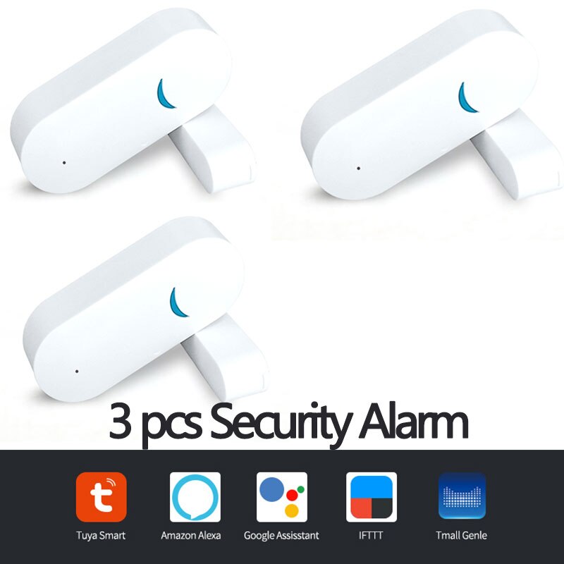 Home Smart Door Alarm/Tuya WiFi Window Door Sensor Door Open Closed Detectors WiFi App Notification Alert Security Alarm System: 3pcs