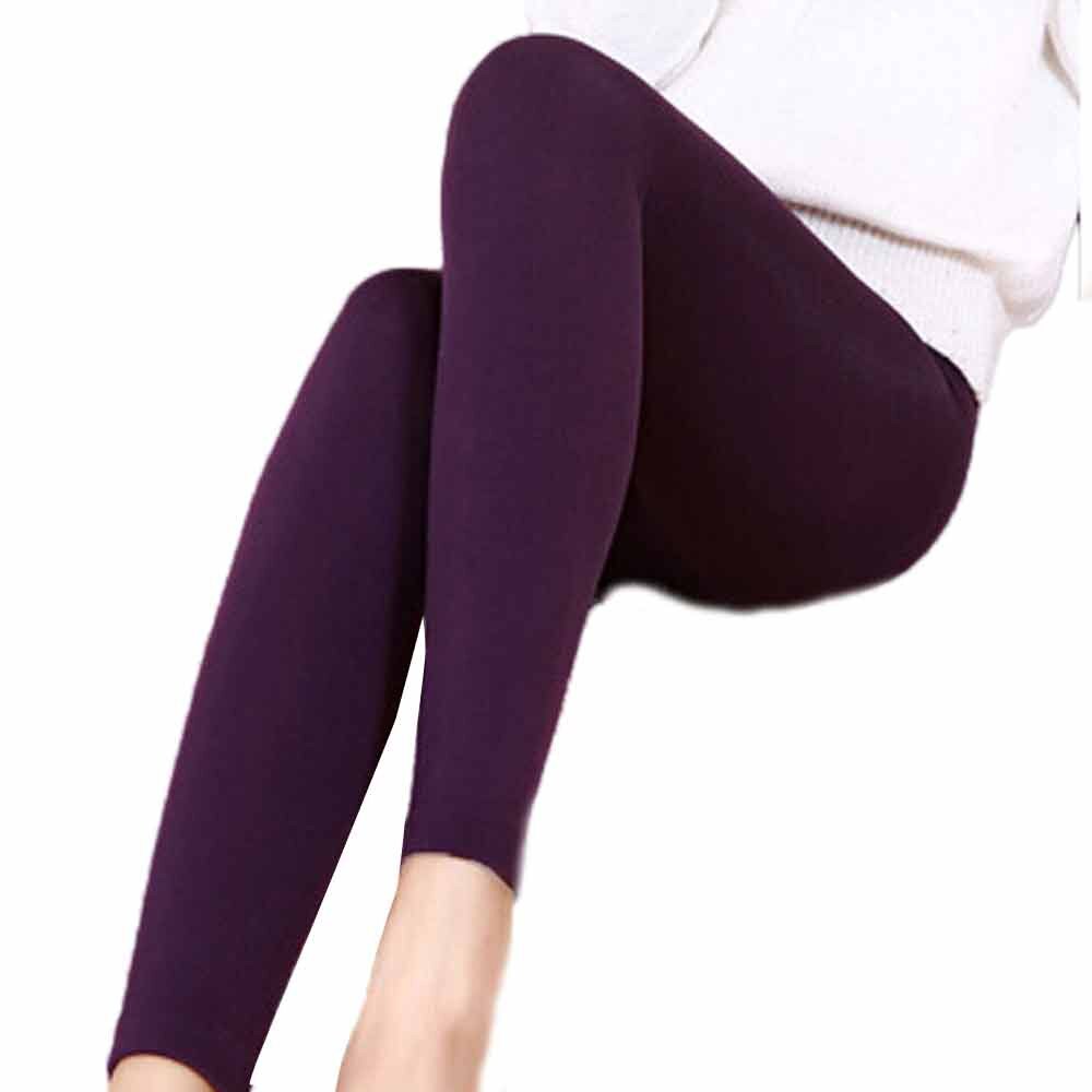 Women Plush Cashmere Leggings Casual Thick Leggings Super Elastic Slim Legging Calzas Mujer Leggins: Purple