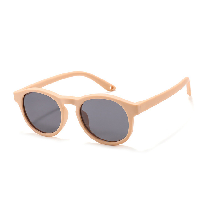 Primeras gafas de sol para bebé de 0 a 3 años, para recién nacido, con correa, redondas, flexibles, polarizadas UV400, accesorio de gafas de sol de silicona para bebé: Púrpura claro