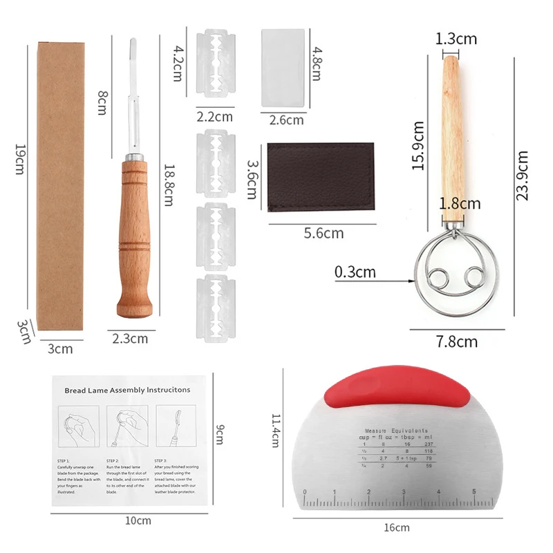 Taglierina per il Pannello Strumento per tagliare il Pannello a lievitazione naturale con 5 zoppo per panettiere Coltello per impasto pasta per Pizza Taglierina per frullino Strumento per pasticceria: Kaki scuro