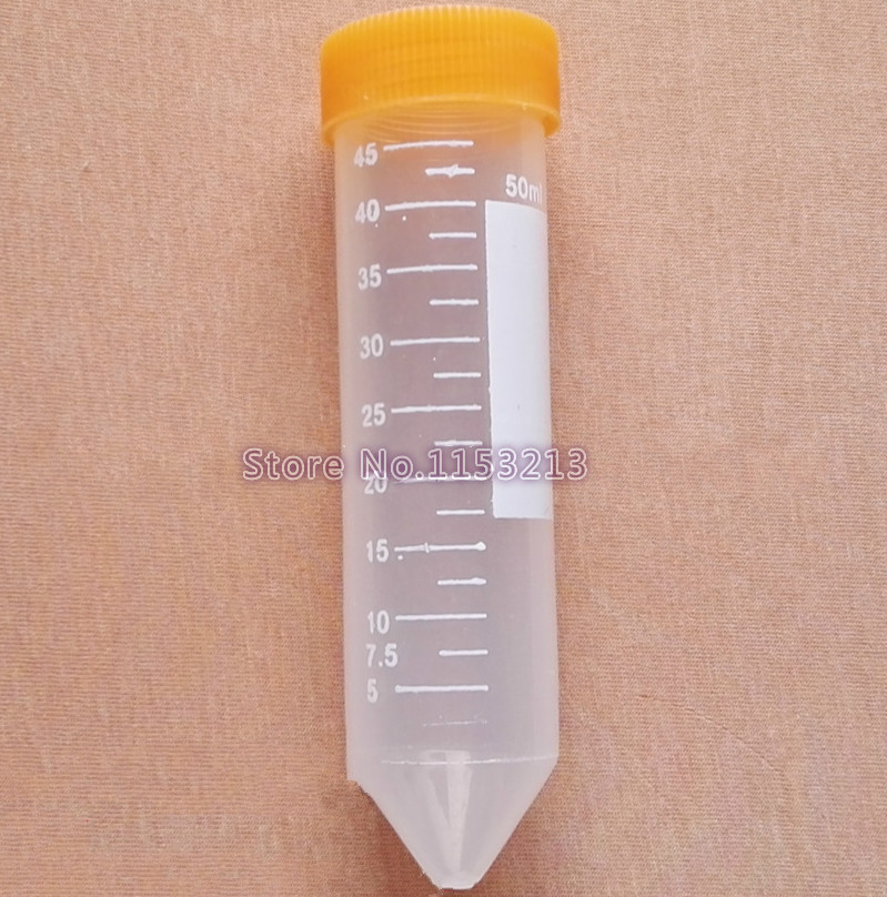 Plastic Centrifuge Tubes With Clear Scale 50ml Bottom Tip Test Tube With Screw Cover Sample EP Tube 50pcs