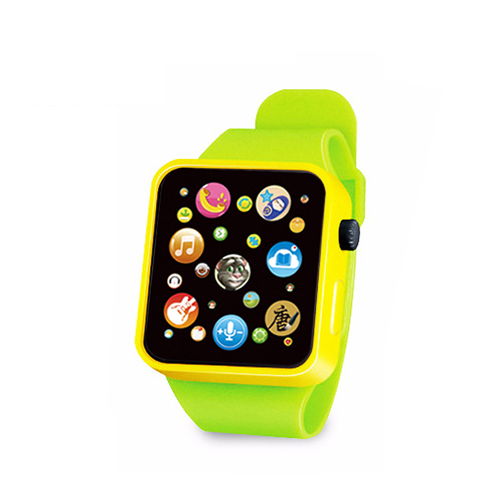 Neue 6-farbe Multi-funktion Touch Puzzle Simulation Spielzeug Uhr Kleinkind Kleinkind Kunststoff Digitale Uhr Analog Smart Uhr educationa: green and yellow