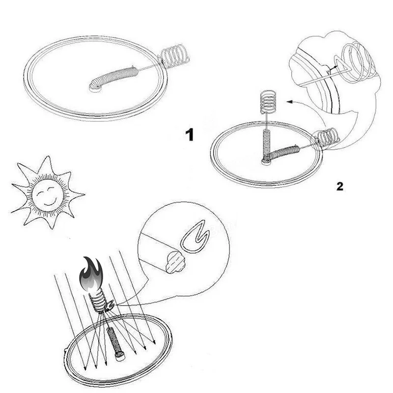 1/2 Stück Camping Survival Solar Feuerzeug Wasserdicht & winddicht Feueranzünder EDC Outdoor Notfallwerkzeug Ausrüstung Sport (Farbe: Silber)