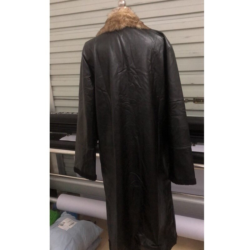 Plus Größe Leder Mantel Männer Pelz Kragen Winter Revers Langarm PU Zipper Beiläufigen Frauen Jacken Lugentolo