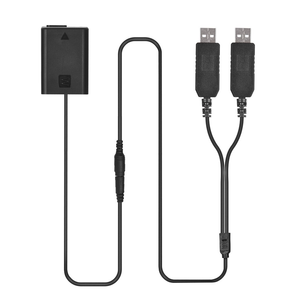 Andoer Dual USB Power Kit AC Adapter Replacement NP-FW50 DC Coupler Dummy Battery for Sony NEX-3 NEX-5N/5R/5C/5T NEX-6 7 Camera