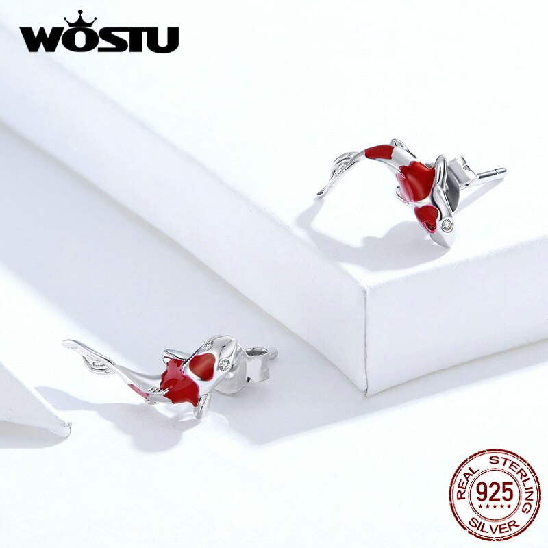 WOSTU Echte Kleine 925 Sterling Silber Ohrringe Stud Für Frauen Blitz Tier Charme Kleine Ohrring 7 Tag Von polen