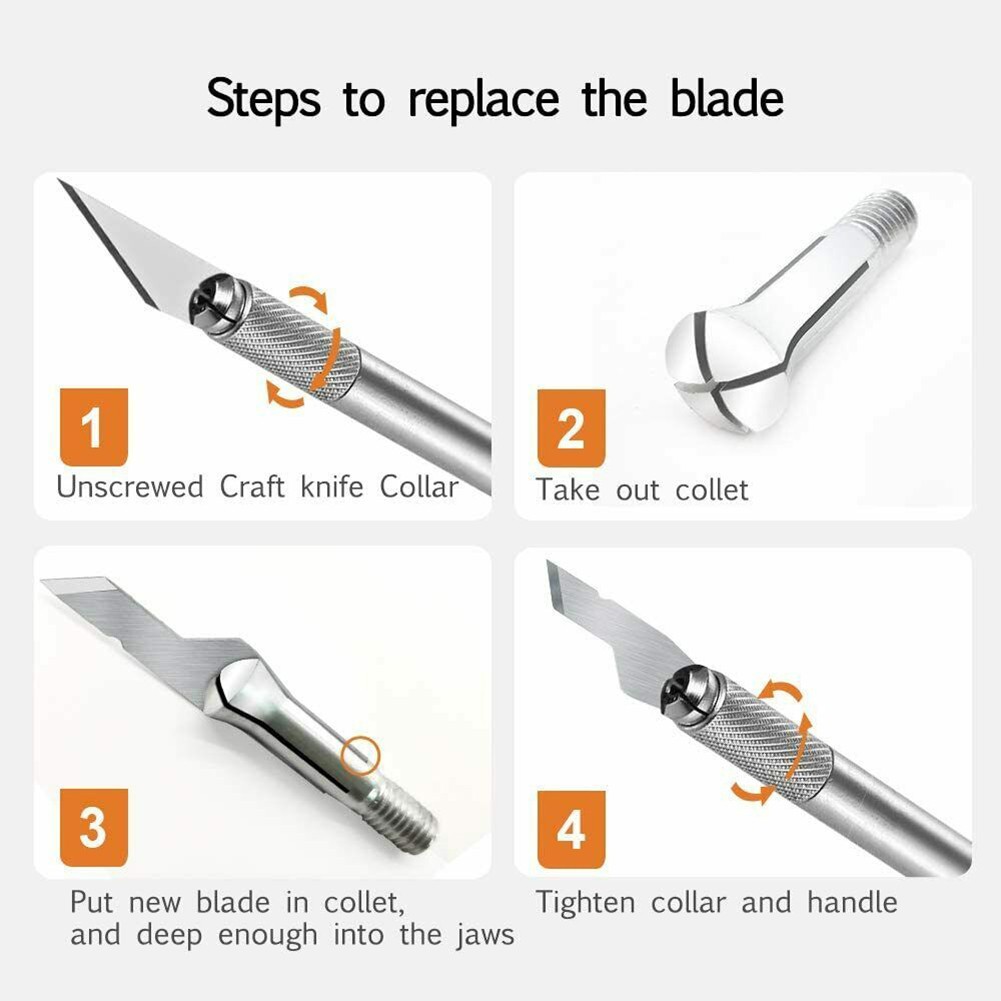 41PCS Craft Scalpel Multifunction Blade Cutter Carving Blade 40 Blade+1 Carving Handle Mobile Phone PCB DIY Repair Hand Tools