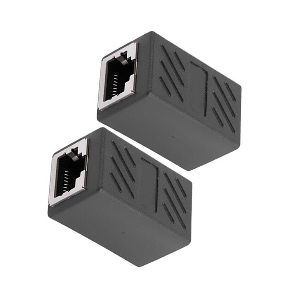RJ45 Female to Female Network Cat7 Cat6 Cat5e Ethernet LAN Connector Coupler Extender RJ45 Ethernet Cable Extension Converter: 2 Pcs