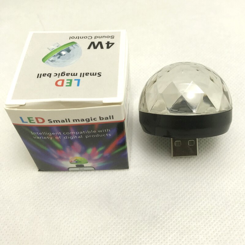 LED party light USB RGB Mini voice control party lights stage lights Halloween party Glowing balls disco light DJ carnaval: Black