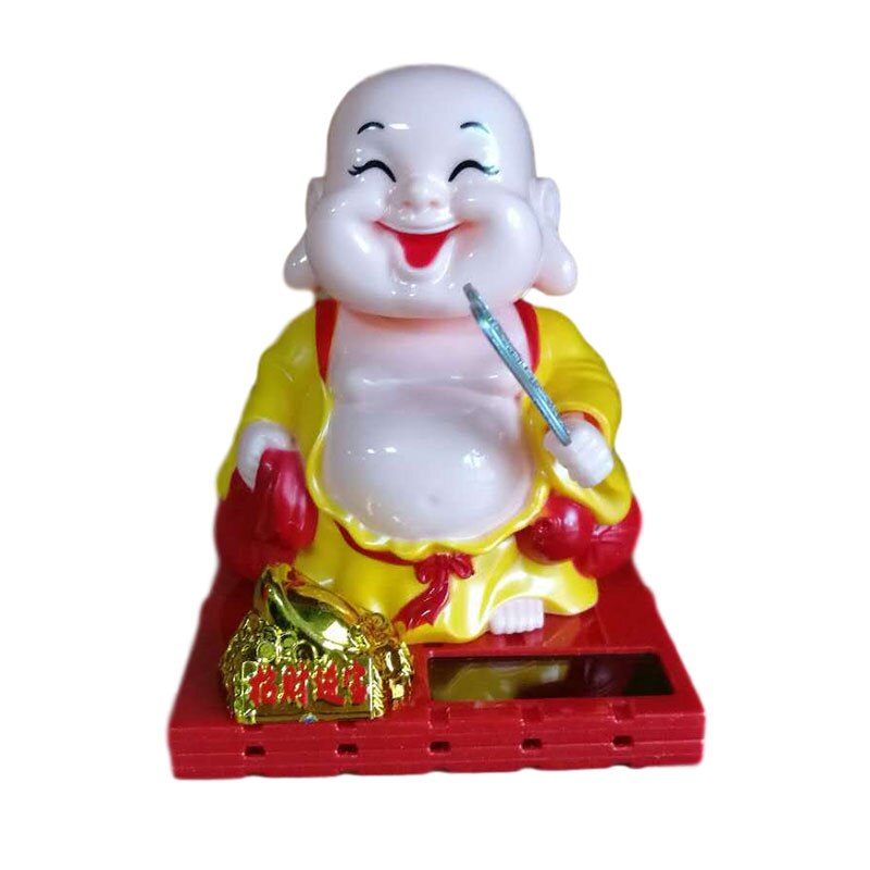 Solar Little Monk Car Decoration Toys Chinese Style Little Novice Monk Shaking His Head Toy Children