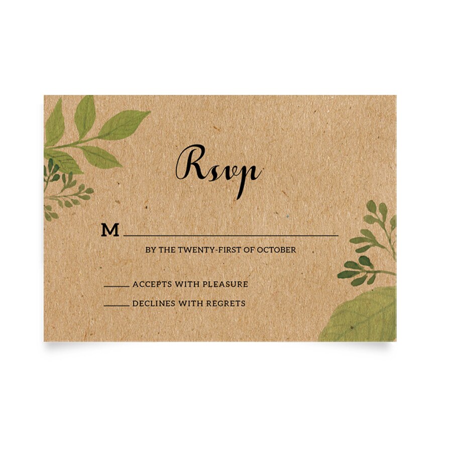 Rustic Wedding Invitations with RSVP Cards Kraft Paper Wedding Invitations Set Save the Date Menu Cards - Lot of 50