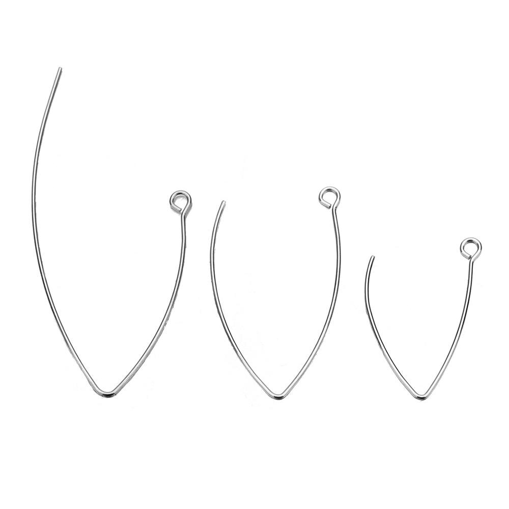 50 unidades/lotes de aço inoxidável francês v-shaped brinco ganchos descobertas orelha gancho configurações de fio base para fazer jóias diy