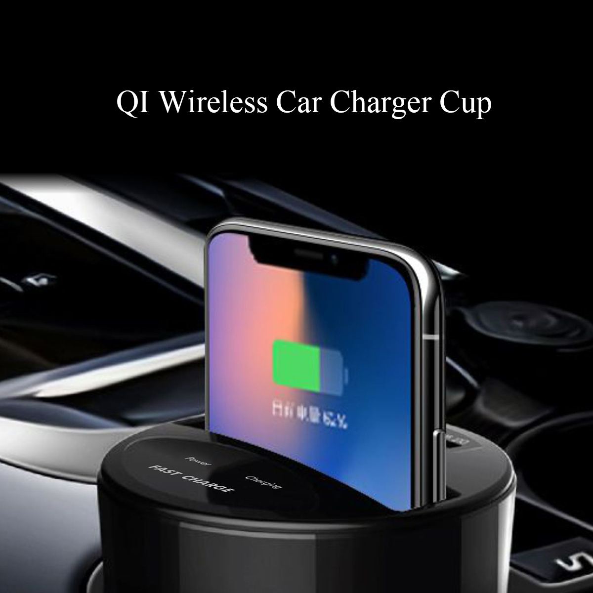 Suporte do carregador sem fio qi 10w, copo para carregamento rápido de carro, suporte de celular para samsung note5 iphone x 8