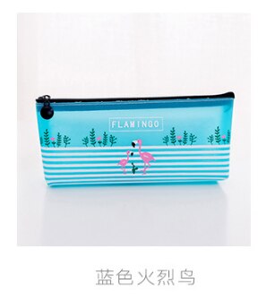 Estuche de lápices Kawaii de flamencos, Estuches de de PVC, caja de lápices escolares, bolsa de lápices, suministros escolares, papelería, 1 ud.: lanse