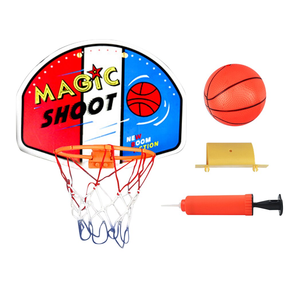 Mini canasta de baloncesto de 27x21cm, tablero inastillable, canasta familiar de interior, juego de baloncesto para niños, anillo de aro de juego de pared: A