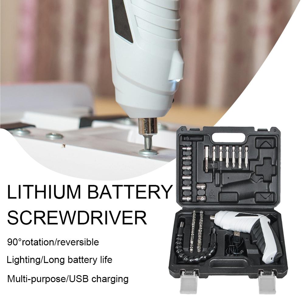47Pcs Mini Electric Screwdriver Set 3.6V Non-slip Rechargeable Cordless Screwdriver Battery Precision Portable Screwdriver USB