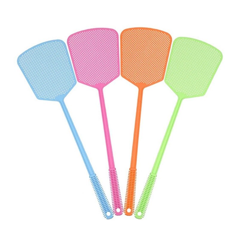Fly Swatter 10Pack Manual Swat Pest Control Long Handle Swatter Plastic Fly Swats Set Mosquitoes Fly Killer Color Mixing: Default Title