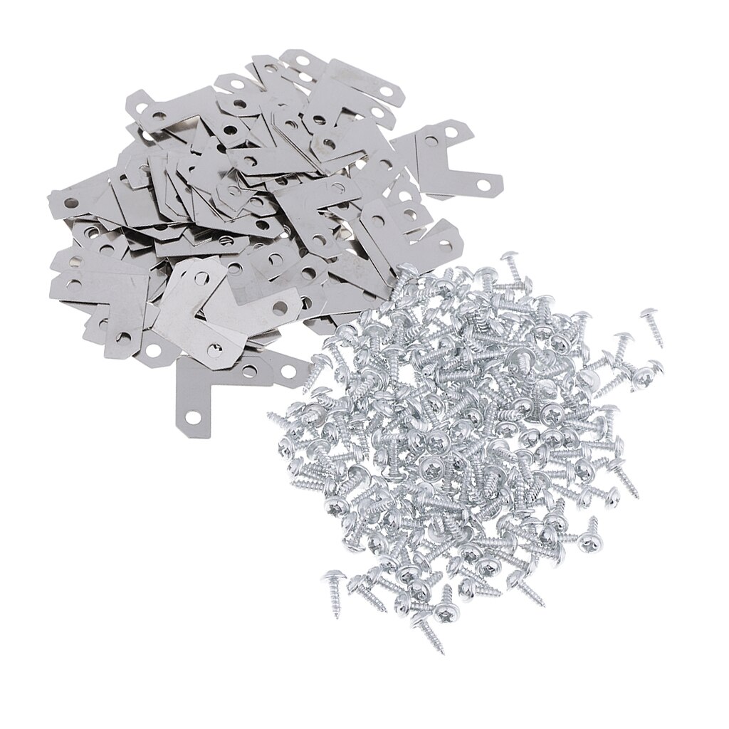 100 Pieces L Shape Corner Brace Plate Right Angle Photos Frame Picture Frame Bracket Fasteners
