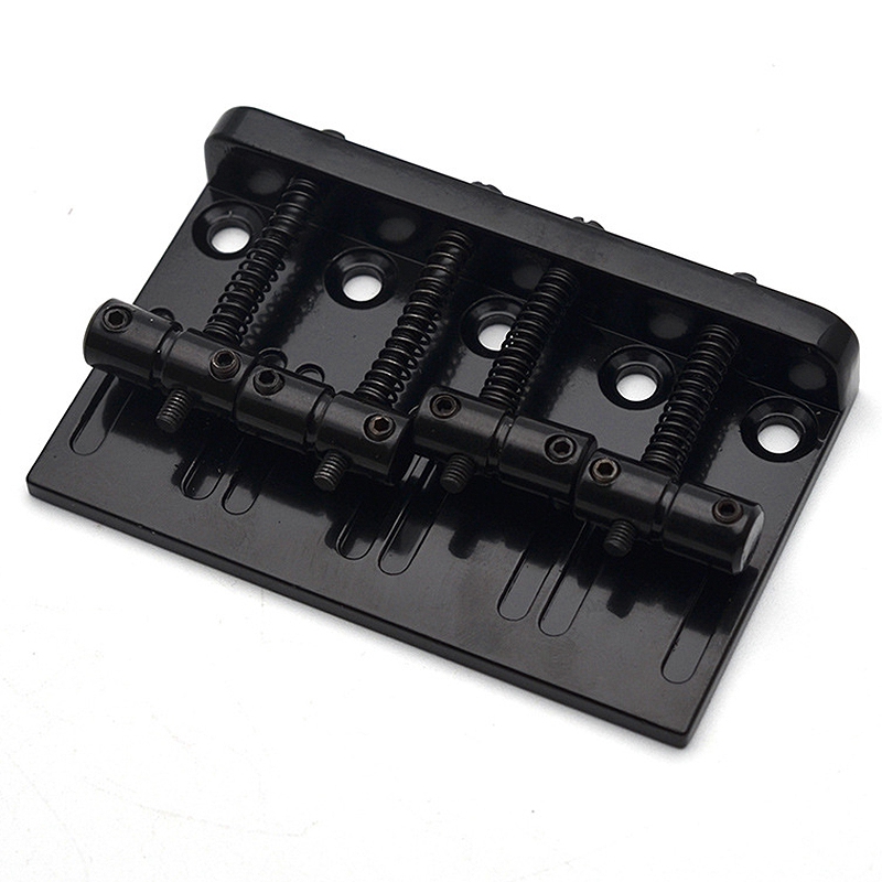 4 String Hardtail Bass Guitar Bridge for Fender Precision Jazz Bass PB JB Style Bass, Black