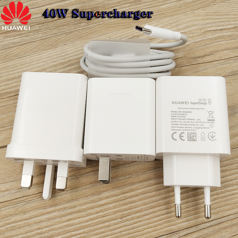 Oryginalna ładowarka USB Huawei 10V 4A Supercharge 5A typ C kabel do Mate 20 30 40 RS Honor 50 30 Nova 8 7 se P50 P40 Pro +