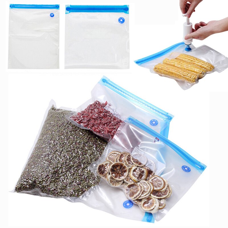 Reusable Food Vacuum Sealed Bag With Valve Transparent Sealing Packaging Machine Friendly Storage With Pump