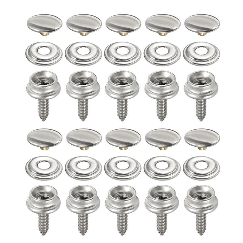 30 stücke Silber Stiefel Abdeckung Leinwand Auto Haube Schnelle Feste Schraube schnappen Befestigungen Reparatur Für Stiefel Marine Zubehör