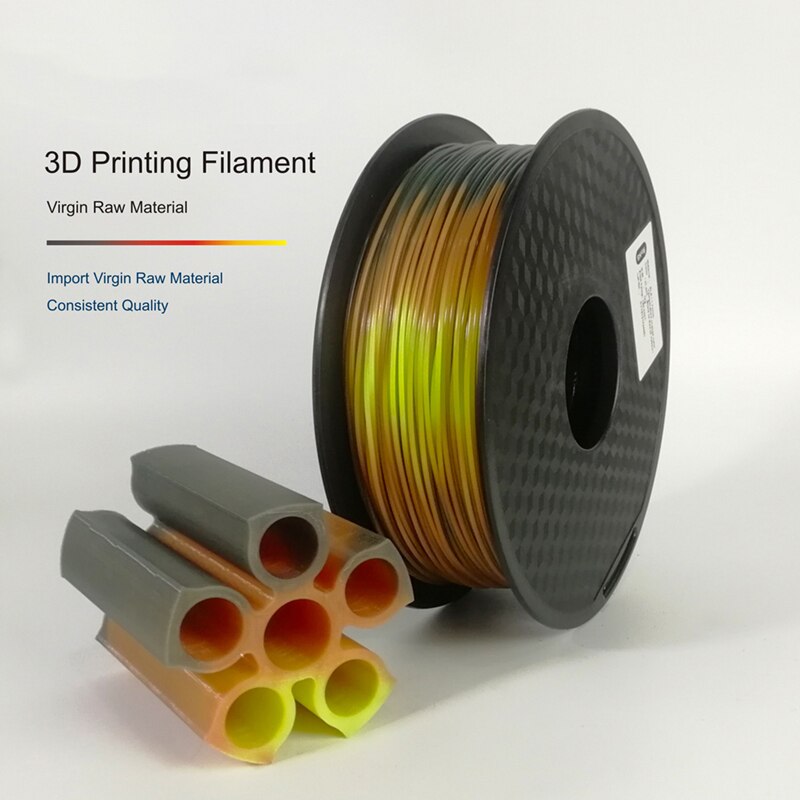 3D Printer Filament Change Color 1KG 1.75mm Tri Temp Lava Black to Red to Yellow with Tolerance +/-0.05mm best sellers: Default Title