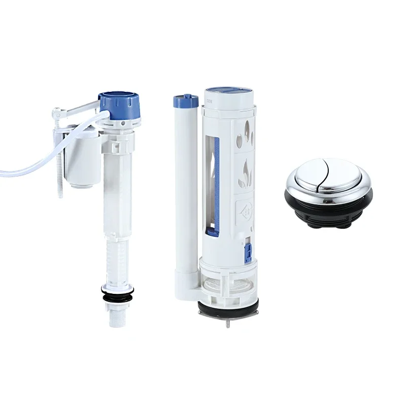 Valve de remplissage de toilette universelle, valve d'entrée et de sortie, pompe, raccords de réservoir d'eau, ensemble de boutons de toilette, accessoires de bain