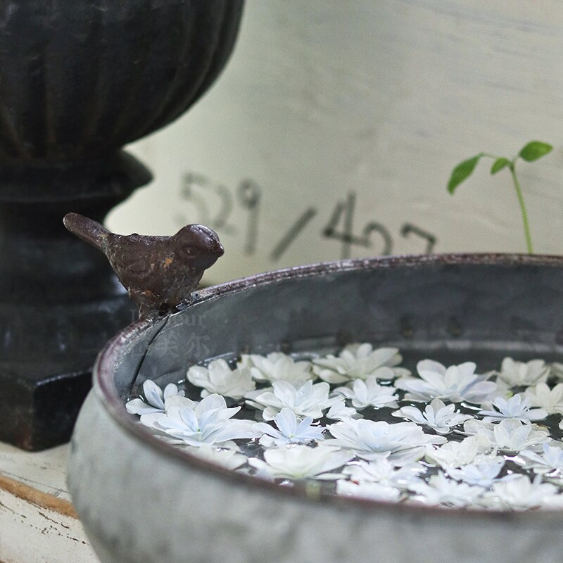 stack 2 pieces retro vintage galvanized zinc pot planter container