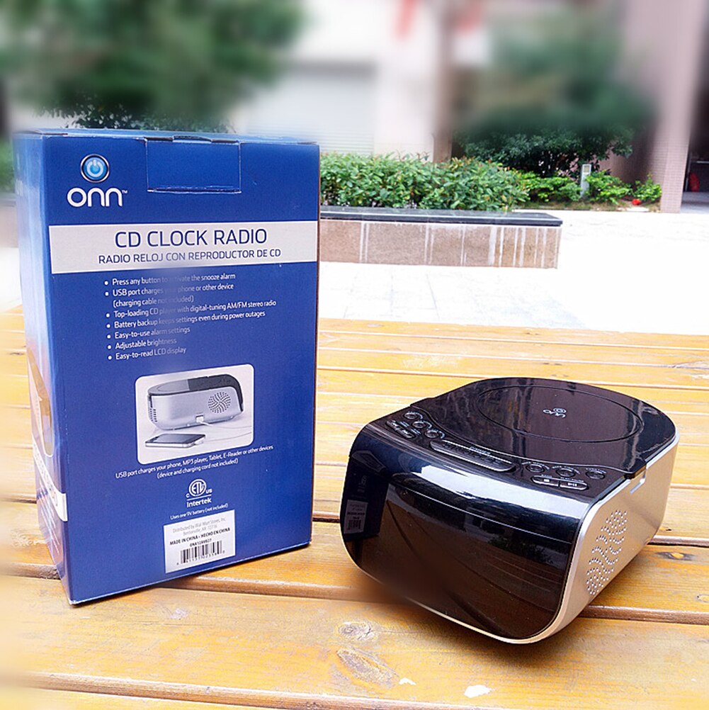 Portable Home Audio CD Player FM Radio Built-In HiFi Speakers With LCD Screen Display FM Radio Support Timing Boot & Alarm Clock