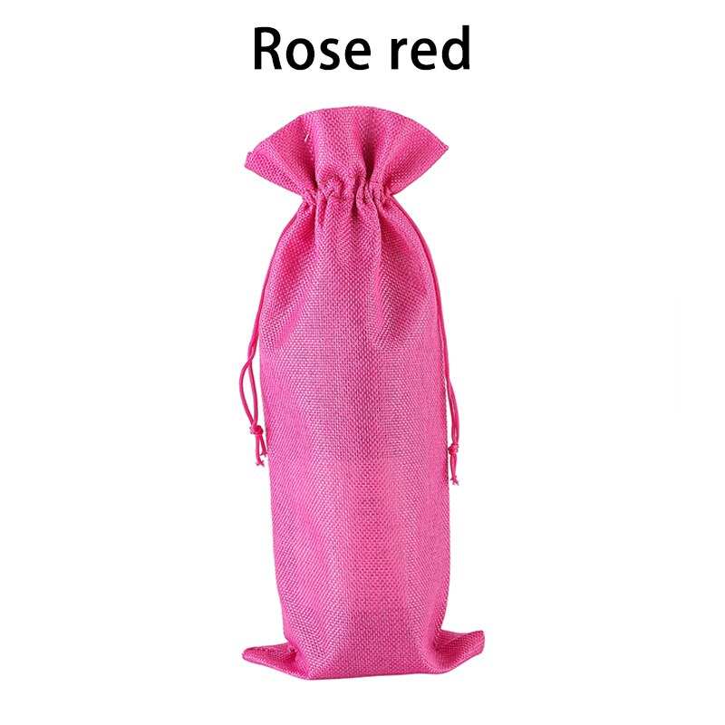 Linen Wine Bottle Covers With Drawstring Jute Wine Bag Holder Carrier For Champagne Olive oil Packaging Pouch: 12