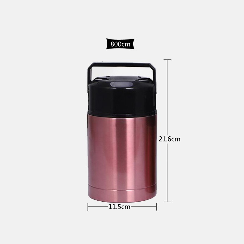 800ml 1000ml koreansk stil rustfrit stål vakuum madkasse suppe termokande termisk madbeholder