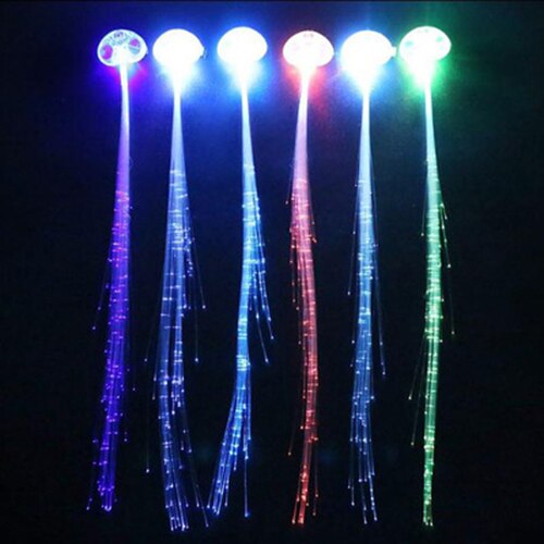 3 stile fai finta di giocare parrucca a LED colorata 1 pz Flash incandescente LED intrecciato tornante capelli radice fibra ragazza giocattoli: Colorful No Butterfl