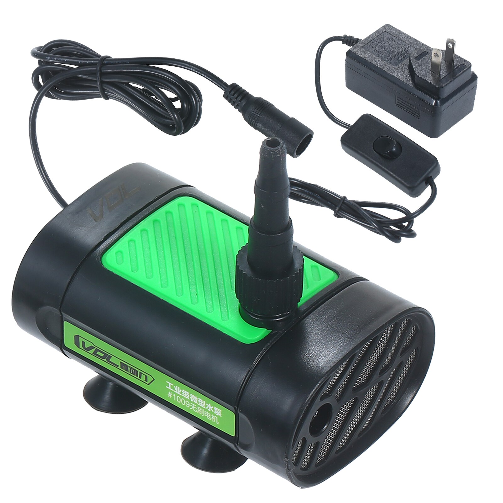 12V DC Brushless Submersible Water Pump 30W Ultra Quiet Water Pump 7L/Min with 10ft High Lift 3 Size Nozzle for Pond Fish Tank