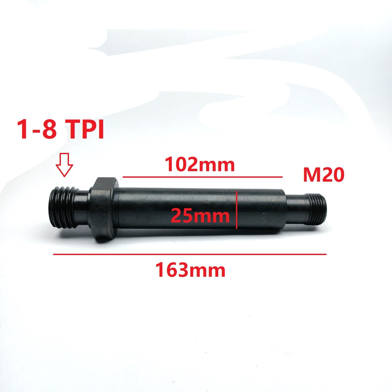 M33x3.5mm M33 1-8 1" x 8 TPI Thread Chuck Spindle Shaft DIY Wood Lathe Cutter Headstock: 1 Inch 8 TPI L163mm