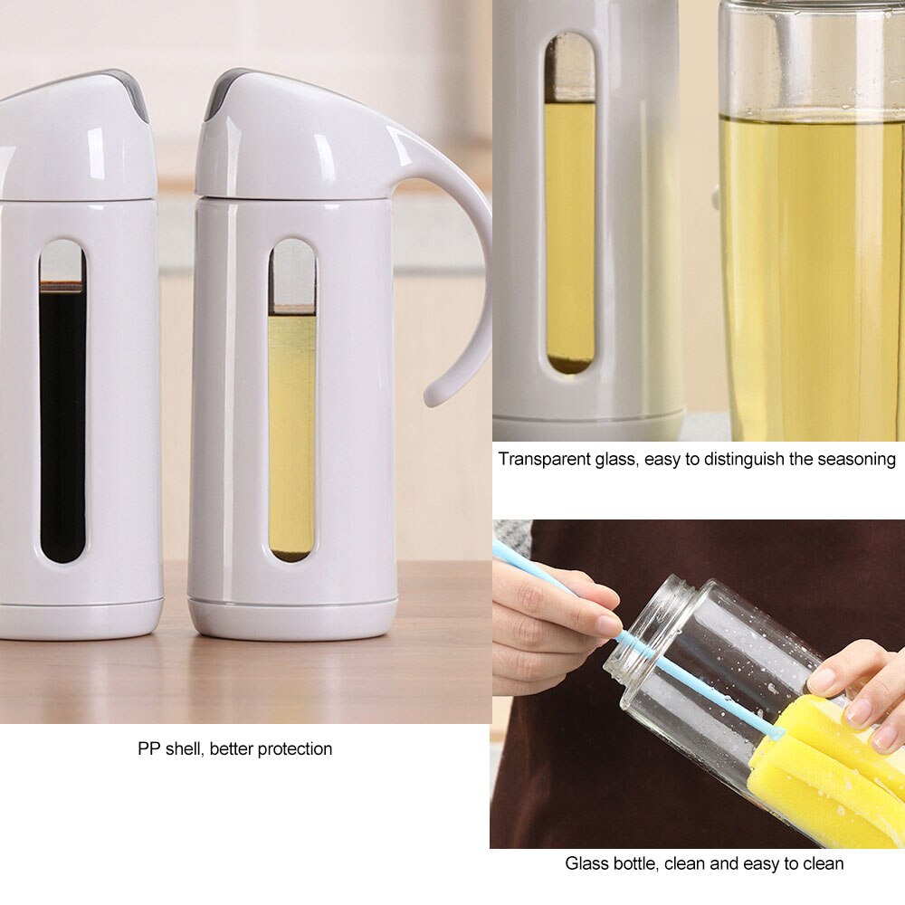 Automatically open Oil Dispenser Glass Olive Bottle Pot Leakproof Sauce Vinegar Bottle Gravy Bottle for Cooking Kitchen Tools