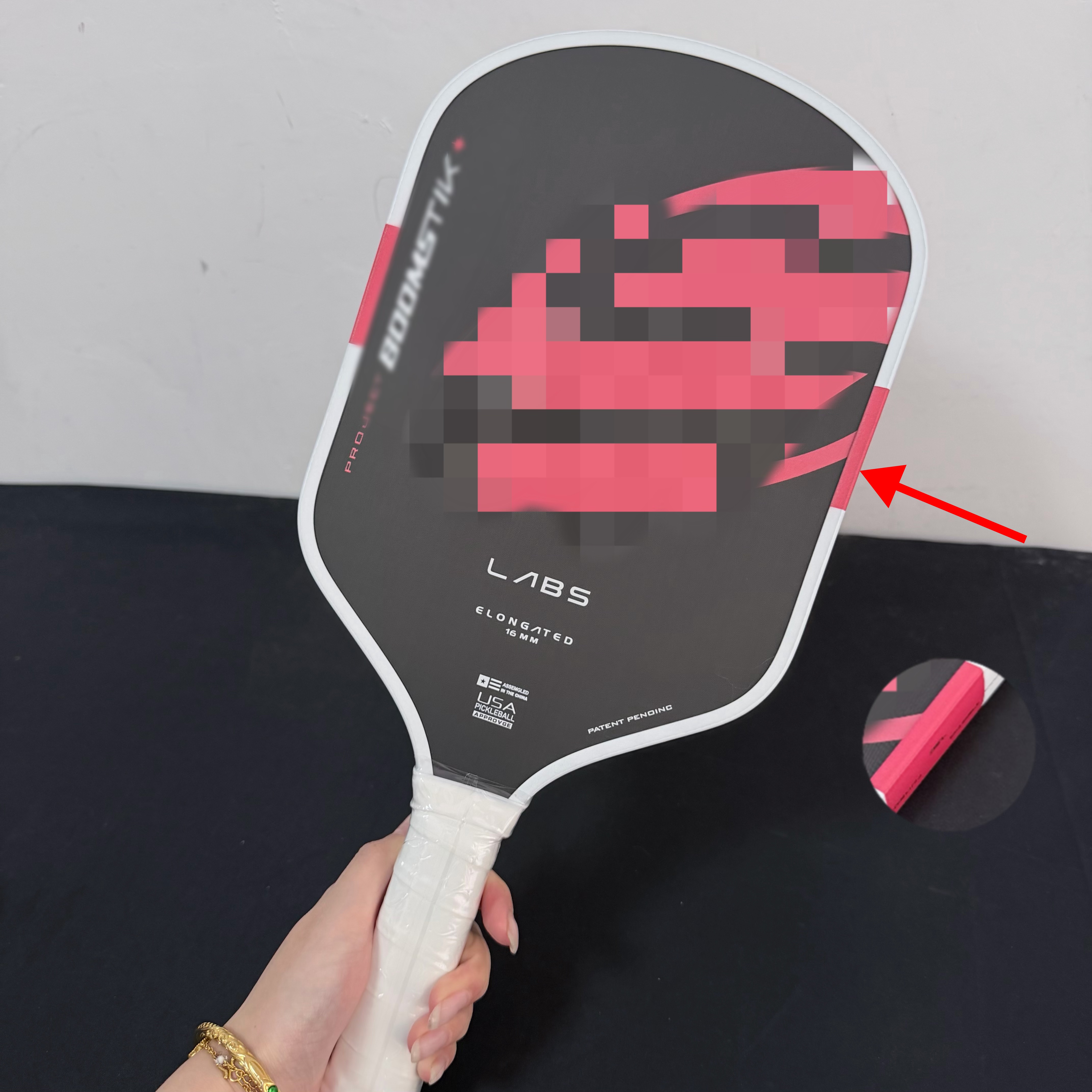 LABS Project Boomstk Elongated Pickleball Paddle 16mm Boom Core Racket Pure Foam Paddle: Red