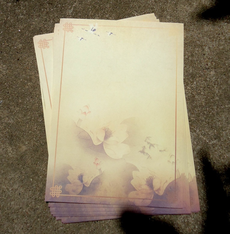 80pcs Chinese ink painting traditional ancient lotus flower Shadow in water Letter Pad / Paper vintage writing paper