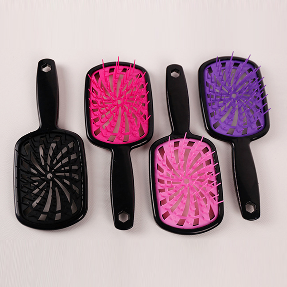 1 cepillo para desenredar ancho, peine para peluca, peine para masaje del cuero cabelludo, peine antiestático para desenredar el cabello húmedo o seco de doble uso, cepillo para el cabello hueco