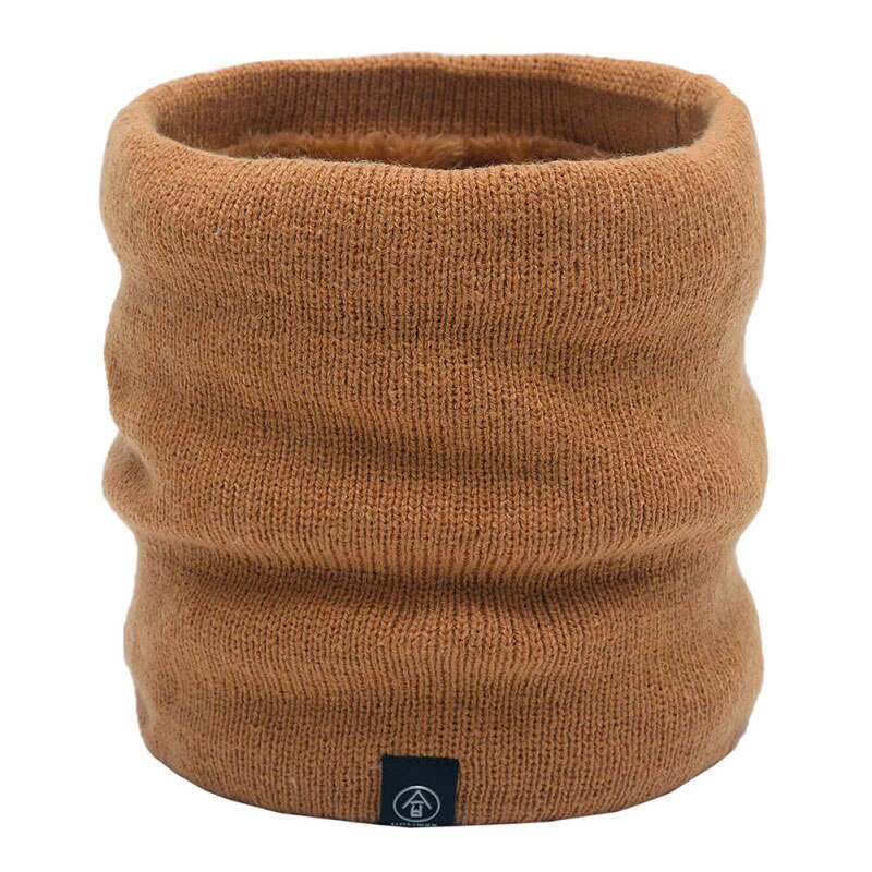 Vinter dubbellager stickad halsvärmare vindtät enfärgad supermjuk wild loop halsduk unisex vinter män kvinnor plysch halsduk krage: Orange